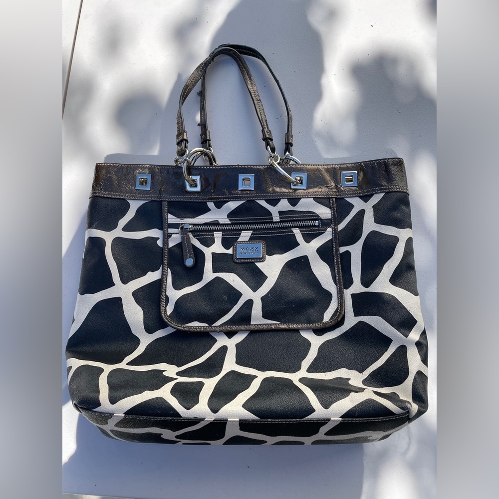 Maxx New York Y2K Black and White Animal Print Tote